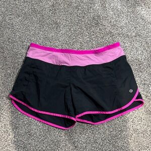 lululemon athletica Women's Black Shorts with Pink Trim